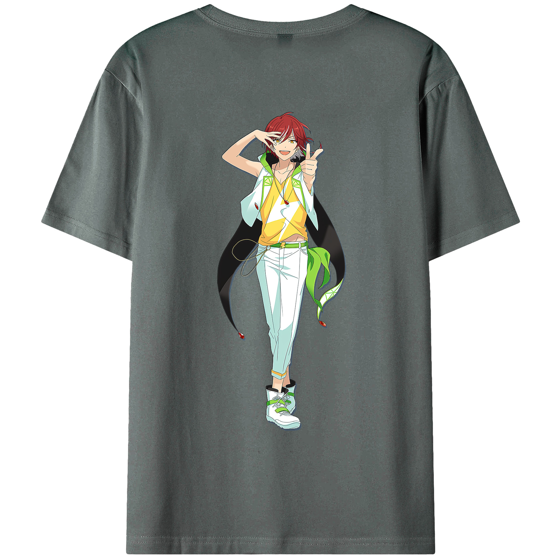 （画像用） あんさんぶるスターズ! Ensemble Stars 綿100％ メンズ半袖Tシャツ（バックプリント） 通気性